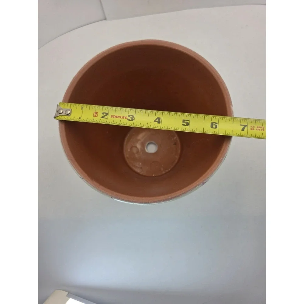 Ceramic Kitchen Utensil Holder Crock Coffee Recipe Hand Paint Planter Floral 6